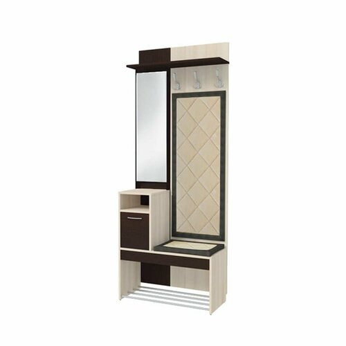 Ольга 1 - прихожая 80х35х200, с зеркалом, вешалкой, обувницей и полками