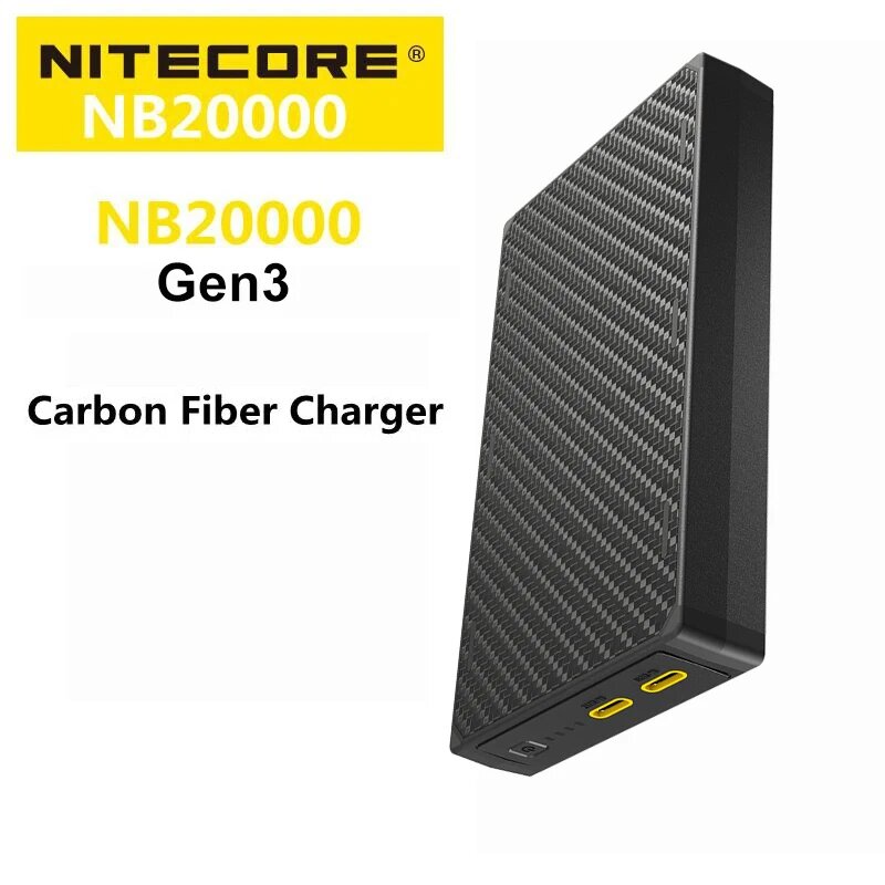 NITECORE NB10000 NB20000 Gen3 Портативный мобильный аккумулятор 20000 мАч из углеродного волокна PD/QC3.0 18 Вт Быстрая зарядка для iPhone Xiaomi 20000mAh Gen3