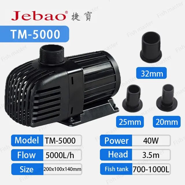 Аквариумный погружной насос Jebao TM 3500 5000 6500 8000 10000 Черный