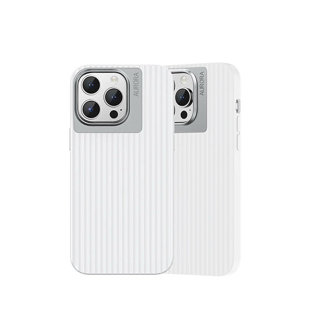 Чехол для iPhone 15 Pro Max 6.7", Recci Aurora Ultra Magnetic with MagSafe, Белый/Серебристый