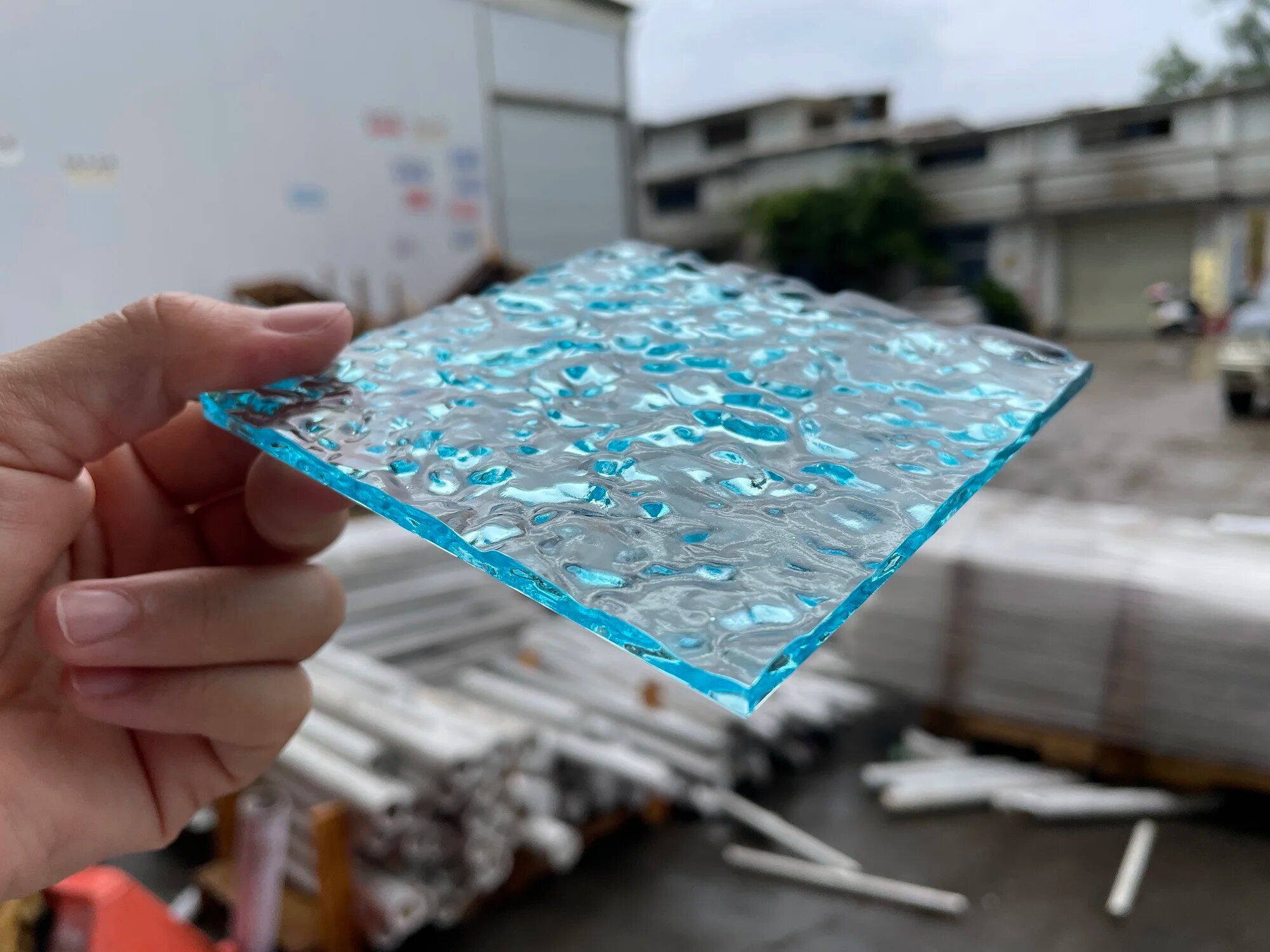 Акриловый лист прозрачный волнистый 1220х2440 мм 200x200mm 1PCS Turquoise