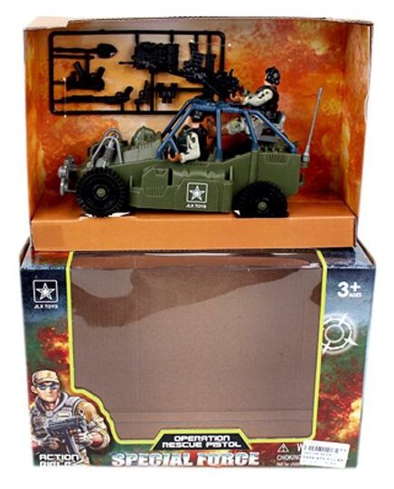 Набор солдат в машине из серии "Военная серия" в коробке 28х10х18,5 см, арт. 6631B