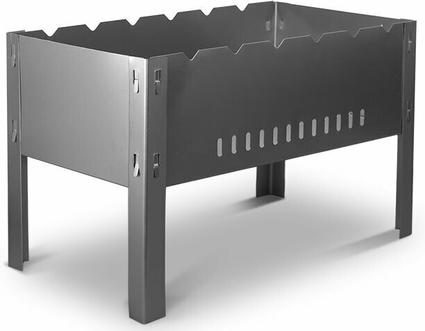 Мангал сборный лзми сталь 45*25*30 см