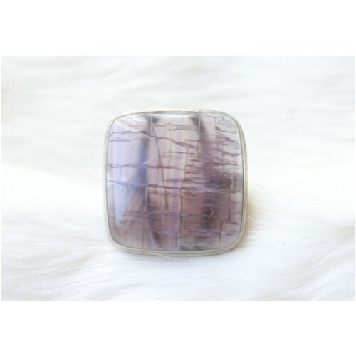 фото Кольцо 100% ural, мельхиор, флюорит, размер 18, фиолетовый