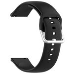 Силиконовый ремешок для Samsung Galaxy 22 mm / Huawei Watch / Сменный браслет с застежкой для умных смарт часов Самсунг Галакси/ Хуавей, Черный - изображение
