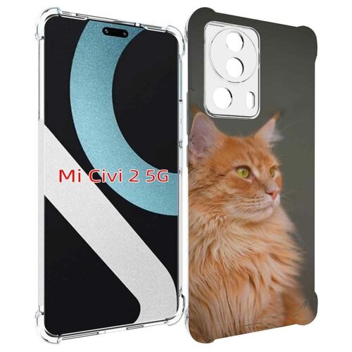 Чехол MyPads кошка мейн кун 1 для Xiaomi Civi 2 задняя-панель-накладка-бампер
