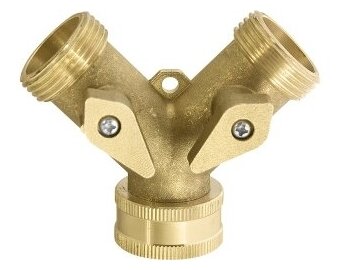 Разветвитель 2- х канальный, регулируемый, внешняя и внутренняя резьба 3/4 дюйма, латунный PALISAD, 66523