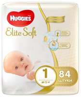 Huggies подгузники Elite Soft 1 (до 5 кг) 84 шт.