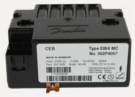 Изображение товара Трансформатор розжига Danfoss EBI4 MC 052F4057