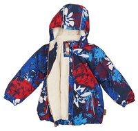 Комплект с полукомбинезоном Huppa размер 80, 71235 blue flower pattern/ navy