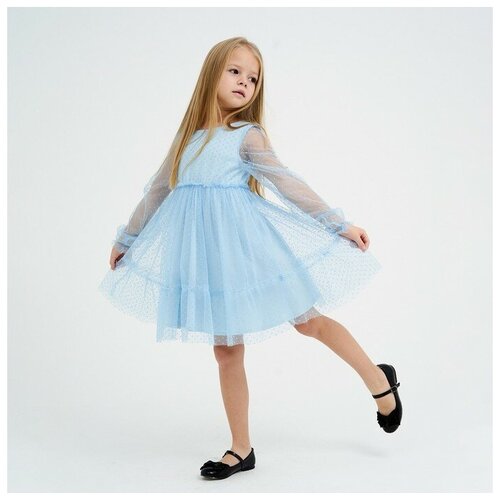 Платье для девочки KAFTAN размер 34 (122-128 см), цвет голубой платье для девочки цвет голубой фламинго рост 122 128 см