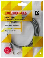 Кабель Defender mini jack 3.5 mm - mini jack 3.5 mm (JACK01-03) 1.2 м белый