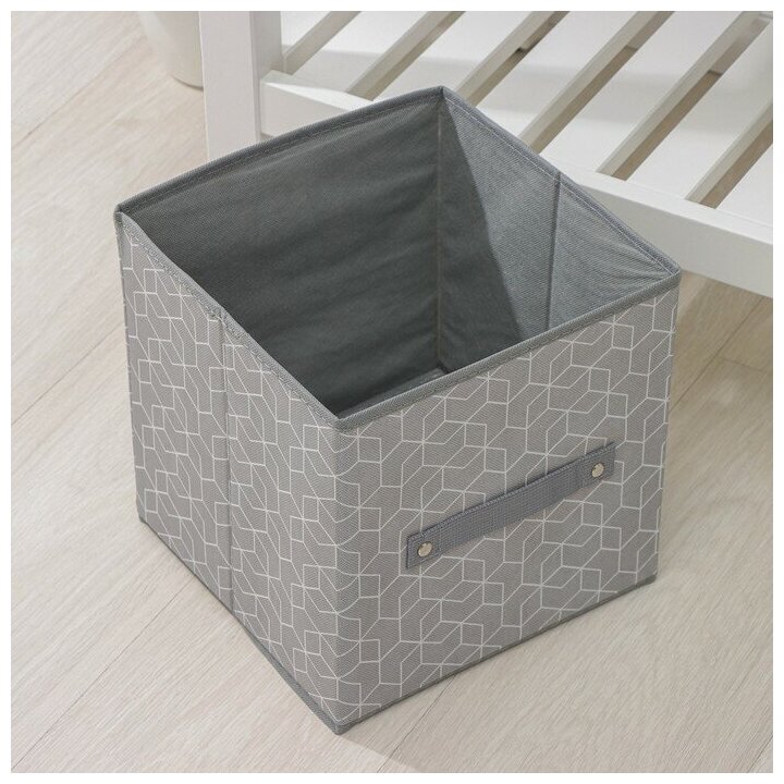 Короб стеллажный для хранения Доляна «Фора», 25×25×25 см, цвет серый - фотография № 8