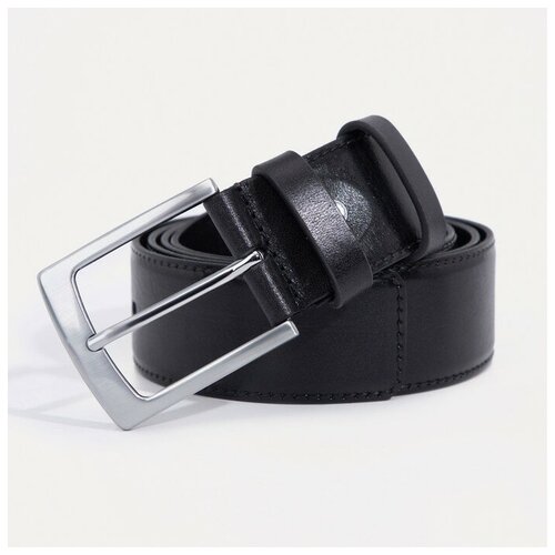 фото Ремень favorit, натуральная кожа, металл, длина 110 см., черный