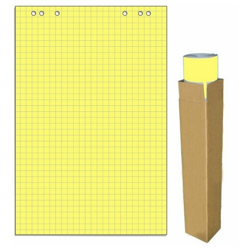 Бумага для флипчартов желтая пастель клетка 68.0х98.0 20 лист.80гр.