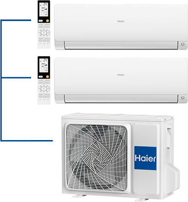 Мультисплит-система Haier FLEXIS Super Match 2 х AS35S2SF2FA-W / 2U50S2SM1FA-3 на 2 комнаты 35+35 м2