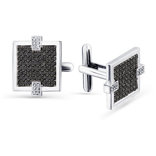 Запонки Master Brilliant белое золото 585 проба бриллиант серебристый 255940₽