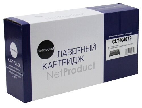 Тонер-картридж NetProduct (N-CLT-K407S) для Samsung CLP-320/320n/325/CLX-3185, Bk, 1,5K