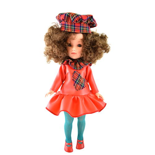 фото Кукла Vidal Rojas Мари кудрявая брюнетка в красном платье (в подарочной коробке), 41 см, 4509