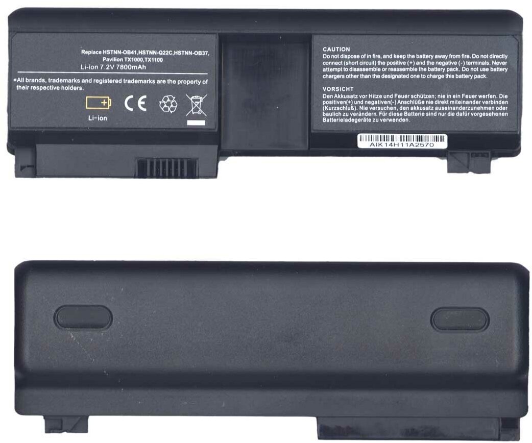 Аккумуляторная батарея для ноутбука HP Compaq TX1000 (HSTNN-OB41) 7800mAh OEM черная