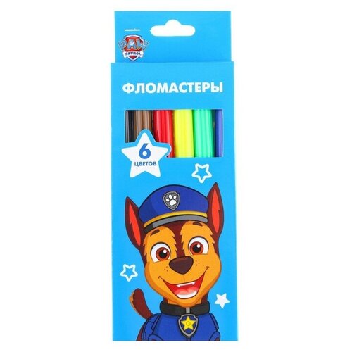 фото Фломастеры, 6 цветов, в картонной коробке, paw patrol