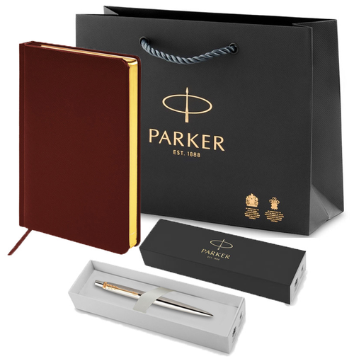 Подарочный набор: шариковая ручка Parker Jotter Essential, ежедневник А5 и фирменный пакет Паркер
