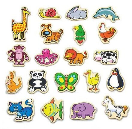 Фигурки животных Viga магнитные 20 шт в коробке 58923