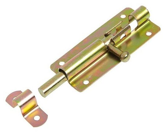 фото Задвижка дверная тундра ЗД 005, 100 мм, оцинкованная, 1 шт, 2 штуки