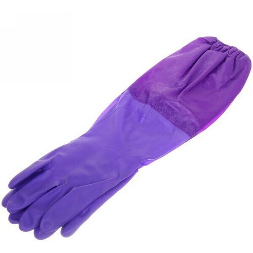 Перчатки пвх Флора фиолетовые 50см с флисовой подкладкой и удлиненными рукавами ДоброСад 449₽