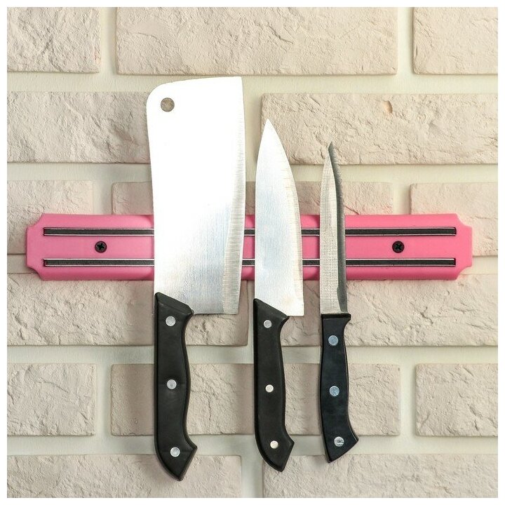 Sima-land Держатель для ножей магнитный 33 см цвет розовый