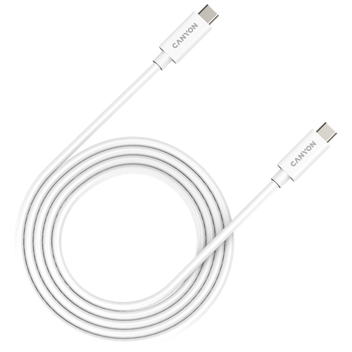 Кабель Canyon USB Type-C - USB Type-C (CNS-USBC42), 2 м, 1 шт., белый кабель apple 240w usb c charge cable 2м