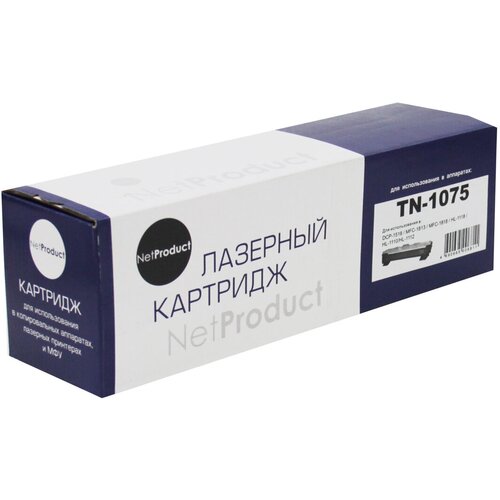 Картридж NetProduct N-TN-1075, 1000 стр, черный тонер картридж hi black hb tn 1075 для brother hl 1010r 1112r dcp1510r 1512 mfc1810r 1k