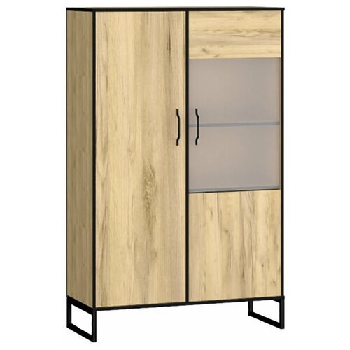 Шкаф-витрина Ивару Виртон-21 Дуб крафт золотой черный 10040160 см 19539₽