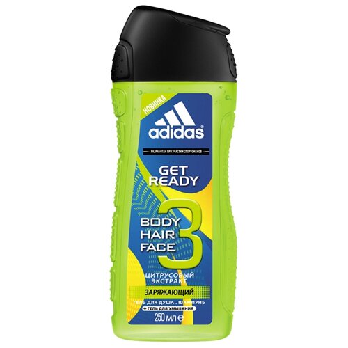 фото Гель для душа и шампунь Adidas Get ready! for him, 250 мл