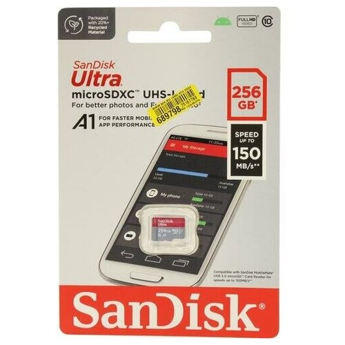 SD карта Sandisk Ultra SDSQUAC-256G-GN6MN флеш карта microsd 256gb sandisk microsdxc class 10 uhs i a1 c10 v30 u3 for nintendo switch 100mb s