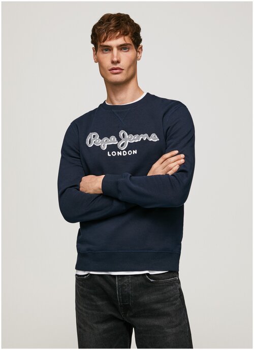 Толстовка Для Мужчин, Pepe Jeans London, модель: PM582225, цвет: темно-синий, размер: L