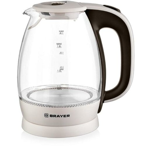 Чайник электрический BRAYER BR1045BN стекло 18 л 2200 Вт автоотключение бежевый 448200₽