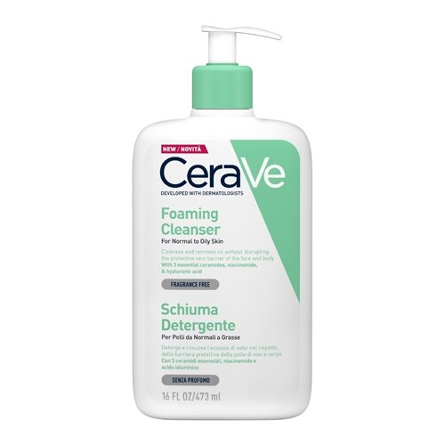 Купить CeraVe гель очищающий для нормальной и жирной кожи лица и тела, 473 мл