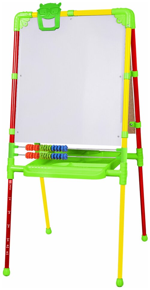 Мольберт для рисования детский напольный растущий двухсторонний для мела / магнитно-маркерный 53х46 см, Brauberg Nika Kids, светофор, 238051