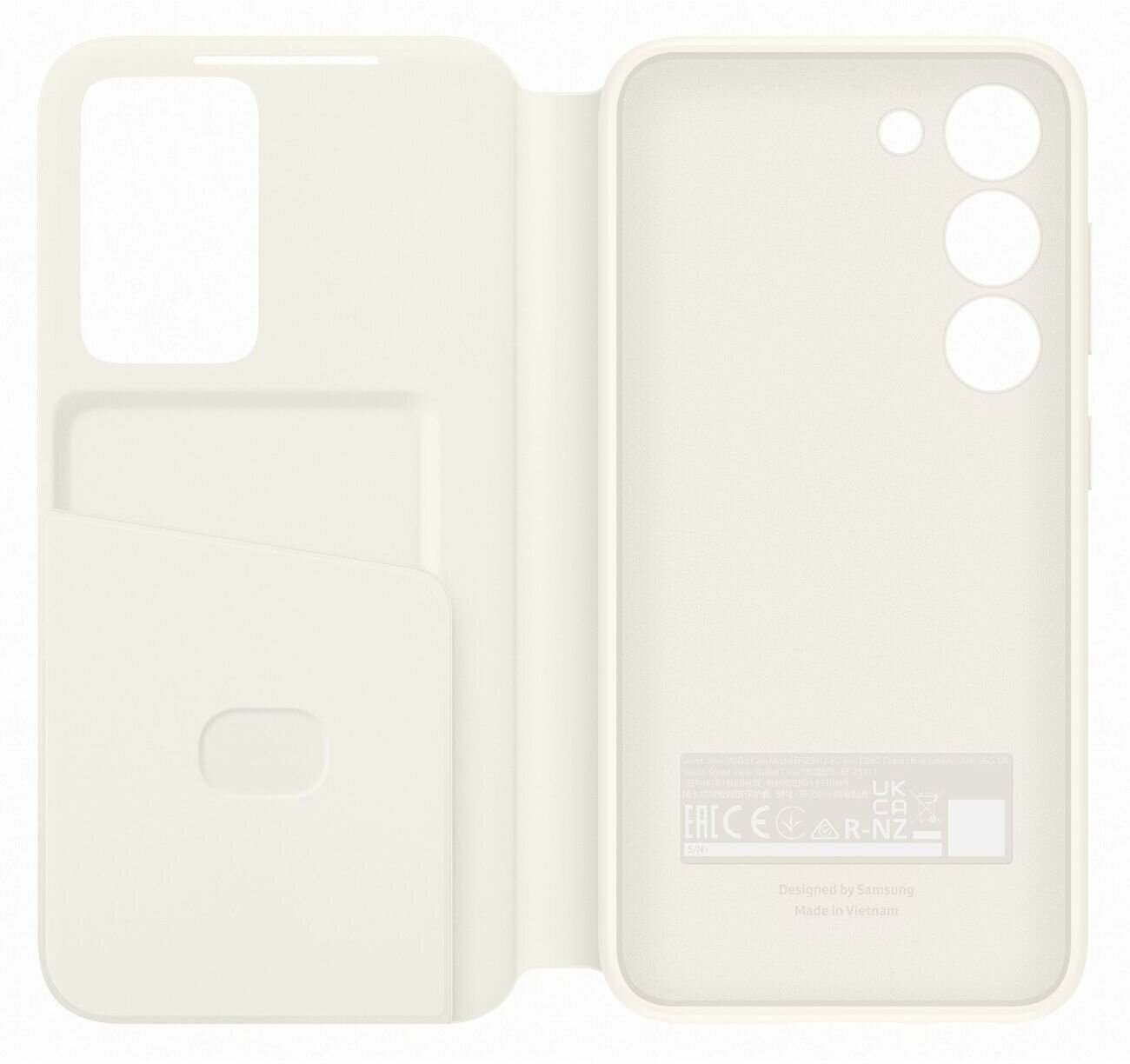 Чехол Samsung Galaxy S23 Smart View Wallet Case (EF-ZS911CUEG) Cream - фото №7