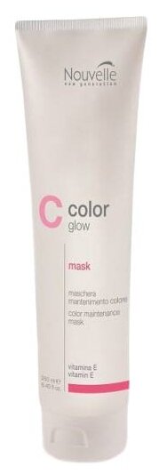 Nouvelle Color Glow Маска для поддержания и защиты цвета для волос и кожи головы, 250 мл, туба