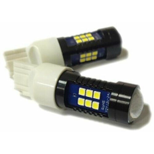 Светодиодная биполярная лампа 21 SMD , для дхо LADA GRANTA, VESTA, LARGUS и RENAULT LOGAN) (W21/5W (7443) 5000K 9-30V (блистер 2 шт.)