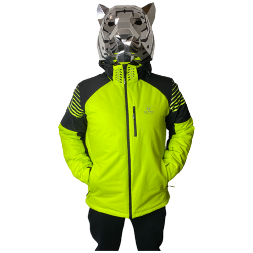 Куртка горнолыжная сноубордическая мужская EVIL WOLF/ пуховик мужской/ парка для подростка. Цвет зеленый, прямая (6635), р-р 46 (М), арт.7190