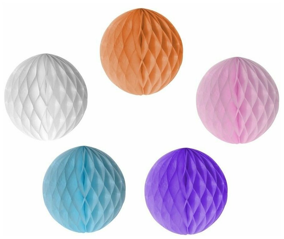 Набор подвесных бумажных шаров разные цвета, 20 см, Koopman International