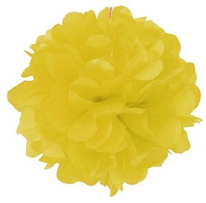 Помпон бумажный шар Riota для украшения интерьера и праздника, 20 см, желтый Украшение бумажный фант