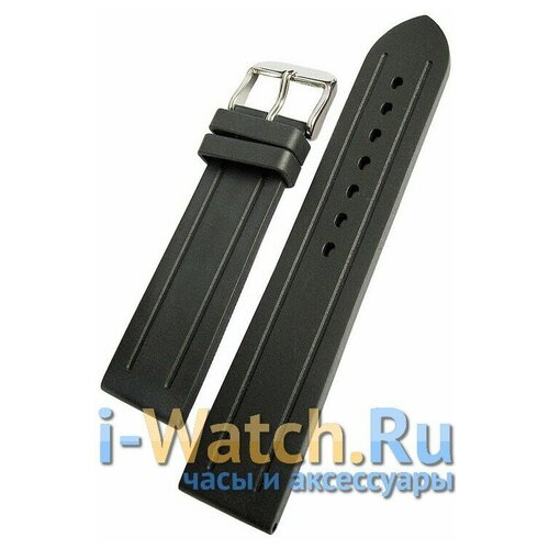 Ремешок Bonetto Cinturini, фактура тиснение, матовая, гладкая, размер 22/20 M, черный