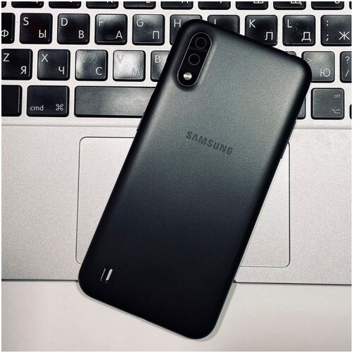 Задняя крышка Samsung Galaxy A01, чёрная, PREMIUM