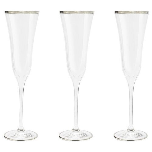 Набор из 6 штук Бокал для шампанского Same Сабина платина 175мл, стекло (SM-4155_P_)