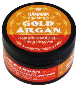 Фото Hammam organic oils Золотая марокканская маска для волос «Gold Argan „Питание и уход“»