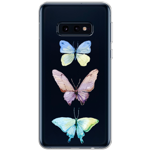 Силиконовый чехол на Samsung Galaxy S10E / Самсунг Галакси S10E Акварельные бабочки, прозрачный силиконовый чехол на samsung galaxy s10e самсунг галакси s10e синие бабочки прозрачный